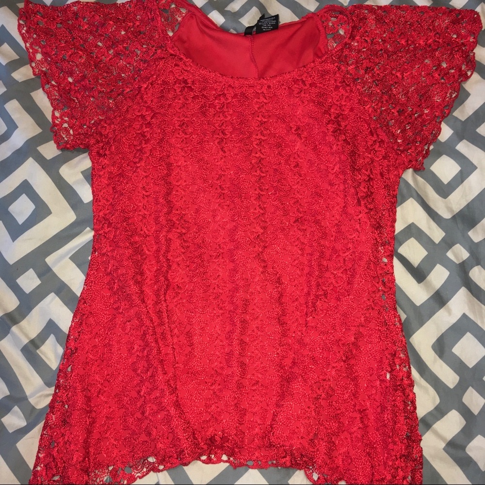 Orange Lace Shirt Gorgeous Sleeves